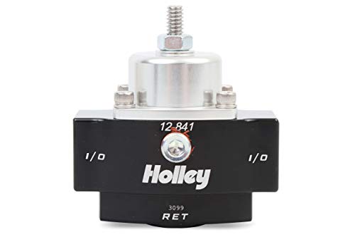 Holley 12-841 4.5-9 PSI Adjustable Bypass Billet Fuel Pressure Regulator with 3/8" NTP Ports , Black