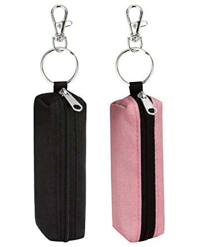 Meiiy Chapstick Holder Lip Balm Sleeve Pouch Lipstick Holder Bag Lip Gloss Holder With Hook Stocking Stuffers Gift for Women (2pcs)
