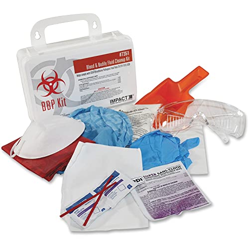 Impact 7351 Bloodborne Pathogen Cleanup Kit, OSHA Compliant, Plastic Case