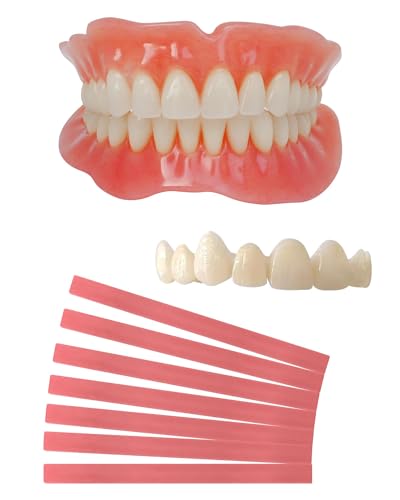 Denture Do it Yourself Full Set of Top and Bottom Fake Teeth, for Improve Smile, DIY Kit Easy and Convenient, Fake Teeth Repair Missing Teeth, Protect Your Teeth