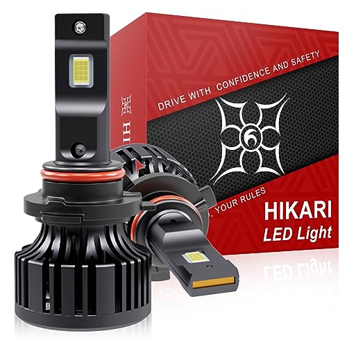Hikari 2023 20000LM 9012 HIR2 Dual Beam LED Bulbs, Fog Light, 45W Upgraded Core-12 LED, High Lumens LED Kit, 6000k Cool White, IP68 Waterproof, Halogen Upgrade Replacement