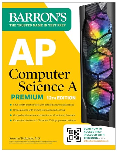 AP Computer Science A Premium, 2024: 6 Practice Tests + Comprehensive Review + Online Practice (Barron's AP)