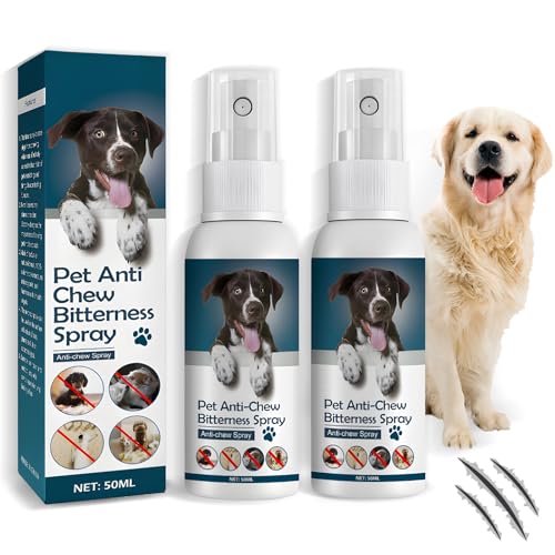 No Chew Spray for Dogs,Bitter Spray for Dogs To Stop Chewing,Cat Deterrent or Repellent Spray for Furniture,Pet Corrector Spray for Dogs,Anti Scratch Sat Spray with Alcohol Free, Non-Toxic (2 PCS)