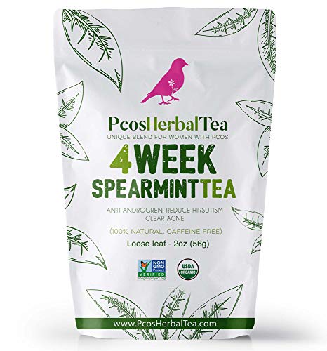 PCOS Spearmint Organic Tea helps hormone balance, reduce unwanted hair, clear acne, healthy skin (1pack)