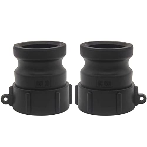 2 pcs Cam and Groove Fitting, 2" Buttress x 2" Male Adapter, 2" Coarse Thread Thread Polypropylene Camlock Fittings
