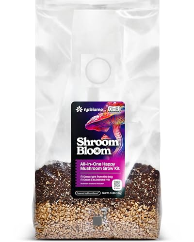 NuBlume All-in-One Mushroom Grow Kit | Easiest Way to Grow Your Own Fresh Mushrooms Spores Like Magic | Sterilized Grain Spawn & Substrate Bag for Indoor Growing