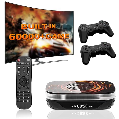 Kinhank Super Console X4 Plus Video Game Console Pre-Built-in 60000+Games,Retro Game Console Compatible with 65+ emulators,EmuELEC 4.6/Android 11.0/CoreE,S905x4,4K UHD Display,2 Controllers included