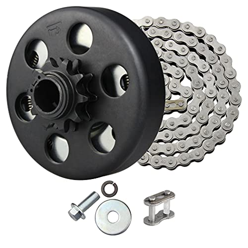 FDJ Go Kart Clutch 3/4 Bore 10 Tooth with 40 Chain Centrifugal Clutch 3/4" and Chain Set for Predator 212cc Small Engine Mini bike Lawnmower Fun Kart