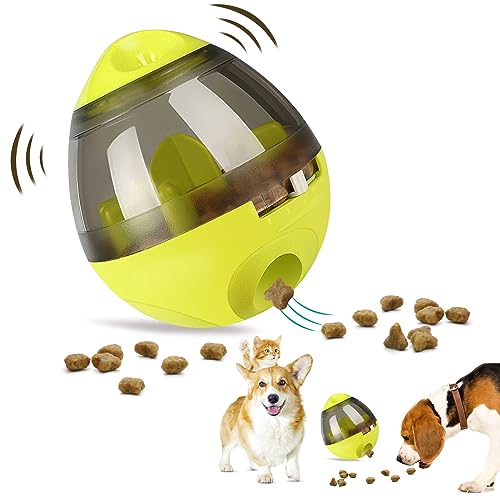 Swenter Tumbler Pet Toy, Automatic Pet Slow Feeder Treat Ball, Cat Dog Toy for Pet Increases IQ Interactive, Adjustable Dog Treat Dog Ball Dispensing Dog Toys(Green)