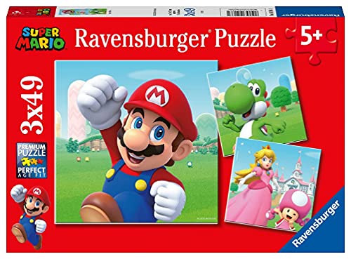 Ravensburger - Super Mario Jigsaw Puzzle, 3 x 49 Collection, 3 Puzzle of 49 Pieces, Recommended Age 5+ Years