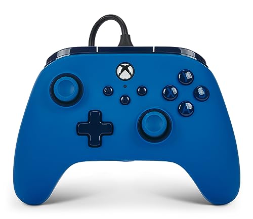 PowerA Advantage Wired Controller for Xbox Series X|S - Blue, Xbox Controller with Detachable 10ft USB-C Cable, Mappable Buttons, Trigger Locks and Rumble Motors, Officially Licensed for Xbox