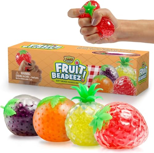 YoYa Toys Relief Balls for Young Ones & Adults | Colorful Squeezing Stretch Toy Fruit