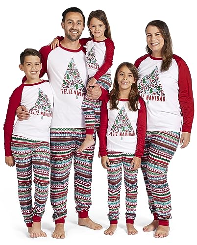 The Children's Place baby girls Family Matching Christmas Holiday Sets, Snug Fit 100% Cotton, Adult, Big Kid, Toddler, Pajama Set, Feliz Navidad, 7 US