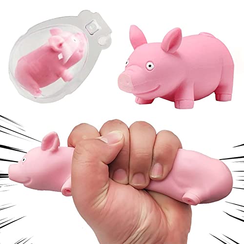 Eofeir Squeeze Toy Elasticity Fidget Pink Pig Toys,Squeeze Unzip Toys Hand Grip Anxiety Relief Toys Sensory Stress Toys for Kids and Adults Pig Pink