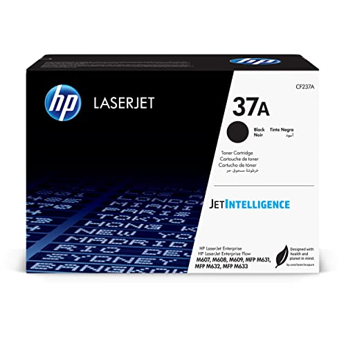 HP 37A Black Toner Cartridge | Works with HP LaserJet Enterprise M607, M608, M609 Series, HP LaserJet Enterprise MFP M631, M632, M633 Series | CF237A