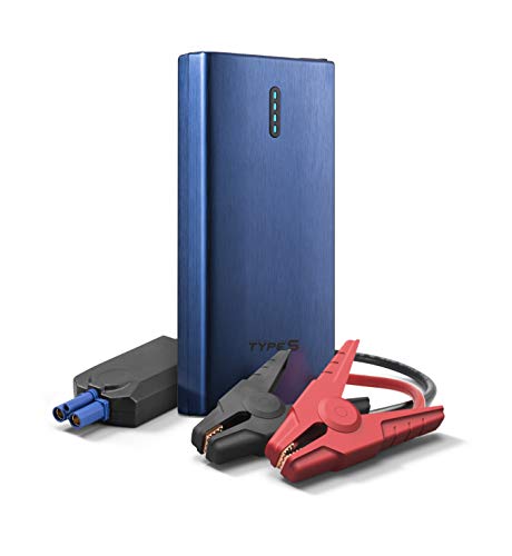 TYPE S TOURING ITEMS Car Battery Jump Starter Portable, 12V 7.0L Lithium Battery Booster Pack, 500A Gas 3L Diesel 4.5L 10000mAh Power Bank LED Flashlight Dual USB-A USB-C Cable UL Listed - Blue