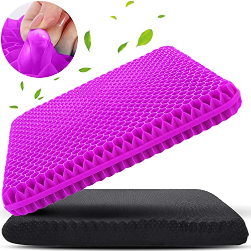 KYSMOTIC Gel Seat Cushion for Long Sitting (Super Large & Thick), Soft & Breathable, Gel Chair Cushion for Wheelchair, for Hip Pain, Gel Seat Cushion for Office Chair (1 Cushion+1 Cover)