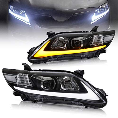 VLAND Led Projector Headlights Compatible with 2010 2011 Toyota Camry Base, LE, SE and XLE(US Version) w/Sequential