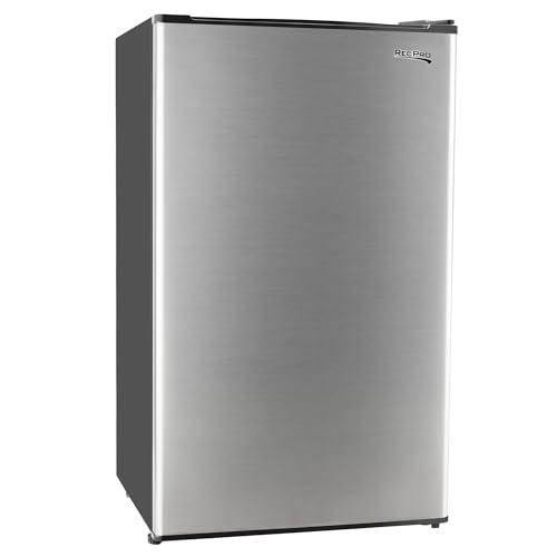 RecPro RV Refrigerator 3.3 Cubic Feet 12V | Stainless Steel | 20A Max Draw | Low Power