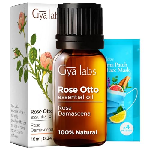 Gya Labs Rose Essential Oils for Skin Use & Aromatherapy - Rose Oil for face - Rose Oil Essential Oil for Diffuser, Skin, Face, Hair & Perfume (0.34 fl oz)