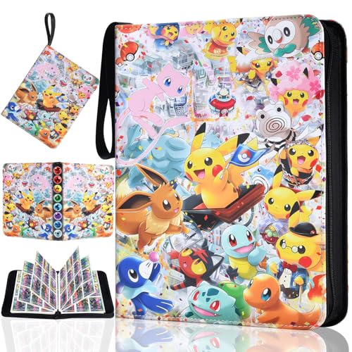 Card Binder 9 Pocket,Card Holder with Zipper,Gift for Boys & Girls,Holds up to 900 Cards with 50 Detachable Sleeves,Card Holder Storage Album,Game Collection Binder