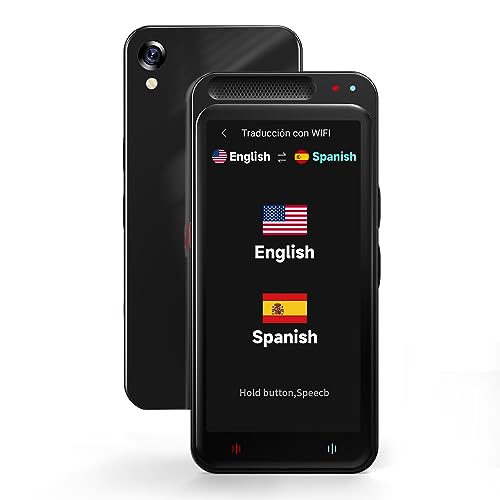 HASLED Instant Two-Way Language Translator Device, High Accuracy Real Time Translator with 138 Languages, Portable Online Offline Translation for Business Learning Travel (Black)