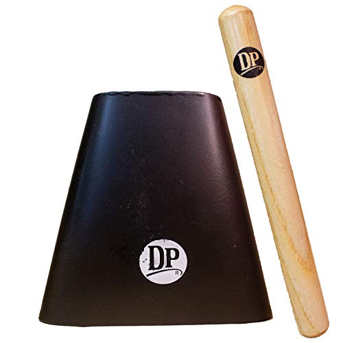 DP Music 6 Inch Metal Cow Bell Noise Maker with Beater - Cowbell for Sporting, Football Games, Events - Percussion Musical Instrument