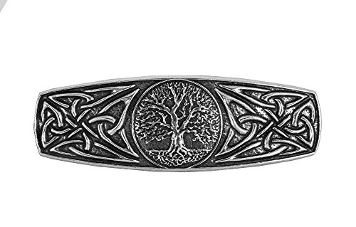 World Tree Hair Clip, Hand Crafted Metal Barrette Made in the USA with a Medium 70mm Clip by Oberon Design