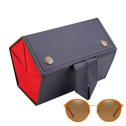 Multi Travel Sunglasses Organizer 5-Slot Foldable Eyeglasses Storage Case Portable Glasses Holder Display Sunglass Case Hard Shell Glass Box