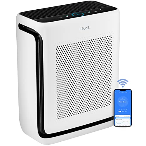 LEVOIT Air Purifiers for Home Large Room Up to 1900 Ft in 1 Hr with Washable Filters, Air Quality Monitor, Smart WiFi, HEPA Filter for Allergies, Pet Hair, Pollen in Bedroom, Vital200S/Vital 200S-P