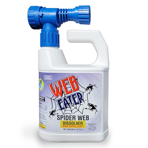 WEB EATER Spider Killer Spray, Spider Pest Control, Spider Repellant, Web Dissolver, Spider Outdoor Spray, Spider Deterrent, 32OZ Concentrates with Sprayer, Web Clear Out for Up to 6 Months