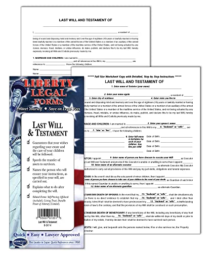 Last Will & Testament Forms - USA - Do-it-yourself Legal Forms by Permacharts