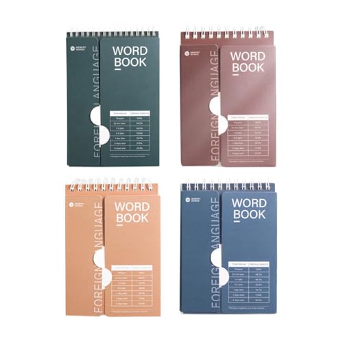 Cabilock Vocabulary Memo Pad Mini Notepad: 4pcs Pocket Notebooks Small Portable Words Memory Notepads Daily Planner for School Office (Random Color)