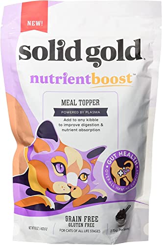 Solid Gold NutrientBoost Meal Topper for Cats - High Protein Crunchy Cat Treats Rich in Vitamins Minerals and Amino Acids - 1 Pound