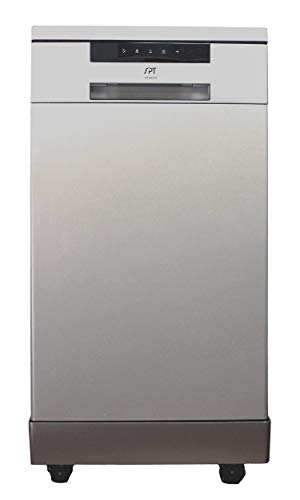 SPT SD-9263SS 18 Wide Portable Stainless Steel Dishwasher with ENERGY STAR, 6 Wash Programs, 8 Place Settings and Stainless Steel Tub