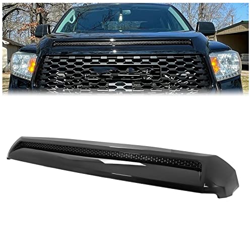 Kojem Hood Molding Compatible with 2014-2021 Toyota Tundra Platinum Style Color Code 202 New Black Front Upper Grille Hood Scoop