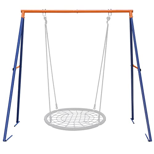 SUPER DEAL Swing Stand A Frame Heavy Duty Extra Large Full Steel Stand with Ground Stakes for Saucer Swing Chair Swing Web Swing, 440lbs Capacity All Weather Fun for Kids Outdoor Backyard