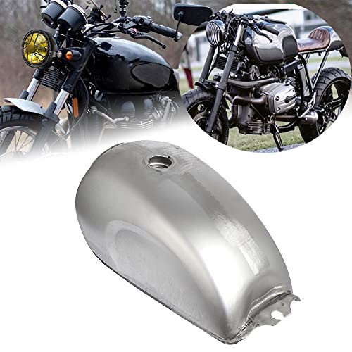 WIN-ALL Cafe Racer Gas Fuel Tank Motorcycle Gasoline Tank Raw Bare Metal Scrambler Gallon Motorbike Oil Box For CFMOTO Mandrill 9L.