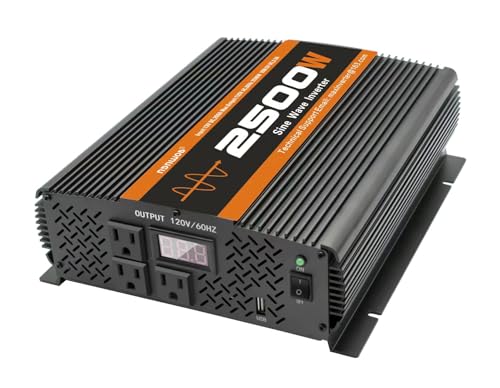 NGNWOB 2500W Pure Sine Wave Inverter, 2500 Watt Power Inverter 12v to110V /120V Inverter for Solar RV CarTruck semi Vehicles DC12V to AC 110V /120V Power Converter with Various outlets