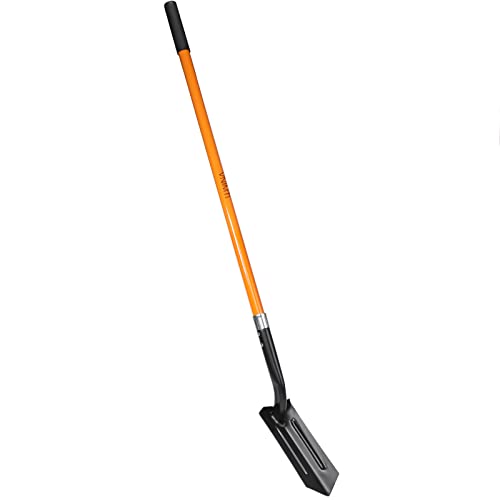 VNIMTI Trench Shovel for Digging, 4-Inch Trenching Shovel with Fiberglass Handle, 56 Inches