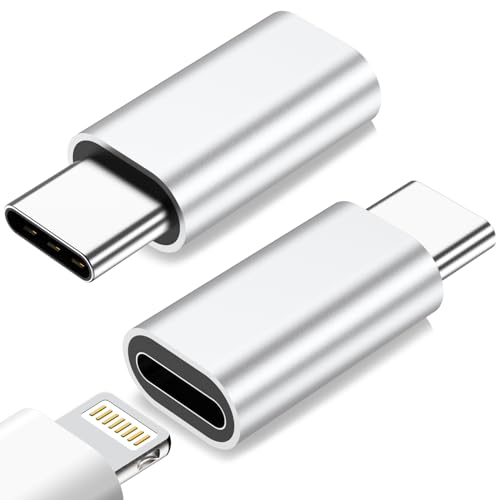 FQSH for Lightning Female to USB C Male Adapter for iPhone 15/15 Pro/15 Pro Max/15 Plus,for iPad Air,for Samsung,Support Charging&Data Transfer,Type C Charger Connector Cable,Not for Audio/OTG,Silver