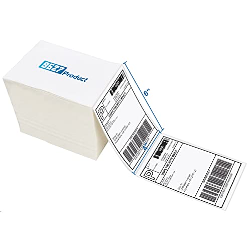 9527 Product Fanfold 4 x 6 Direct Thermal Labels White Perforated Shipping Labels,500 Labels per Stack,1 Stack