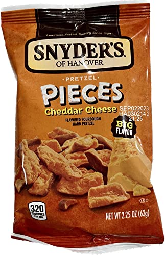 Snyder's of Hanover Pretzel Pieces, Cheddar Cheese, 2.25 oz Pack of 12