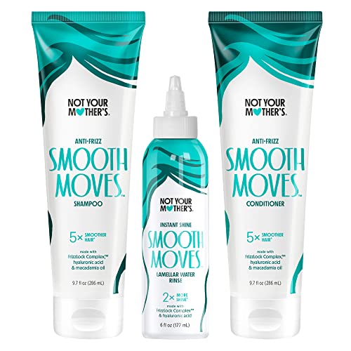 Not Your Mother's Smooth Moves Anti-Frizz Shampoo, Conditioner, and Lamellar Water Hair Rinse (3-Pack) - For All Hair Types - Smooths Frizz, Enhances Hair Shine, Moisturizes Hair