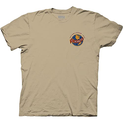 Ripple Junction Schlitz Milwaukee Famous Beer Brewery Adult T-Shirt Officially Licensed Large Tan
