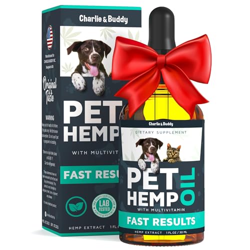 Charlie & Buddy Hmp il for Dogs Cats - Helps Pets with nxity, Pin, Strss, Slp, rthritis, Sizures Rlief - i Jint Halth - Clming Trats