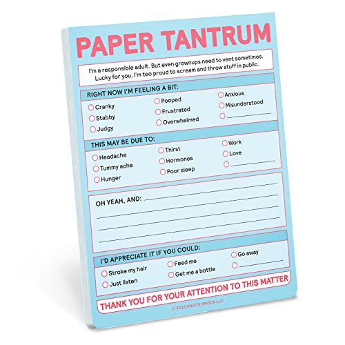 Knock Knock Paper Tantrum Note Pad, Funny Office Notepads & Checklist Nifty Notes (Pastel), 4 x 5.25-inches