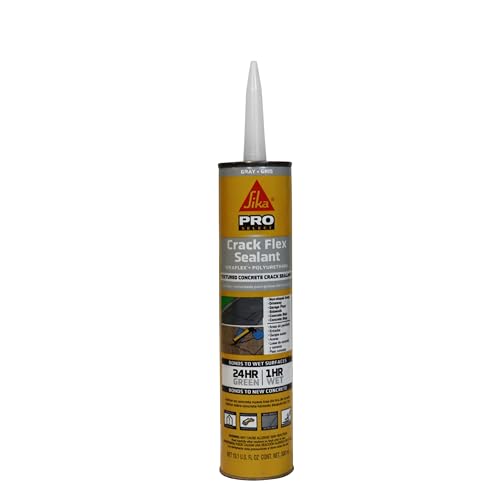 Sikaflex Crack Flex Sealant, Gray, High performance, textured polyurethane sealant, self-leveling, sealant for sealing horizontal cracks, 10,1 fl. Oz