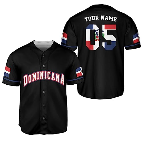 Royal Fight Personalized Dominican Baseball Jersey Shirt Republica Dominicana Shirt Dominican Republic Flag Baseball Shirt (Dominican 1)