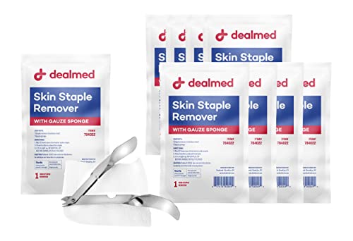 Dealmed Sterile Staple Removal Kit, Includes Staple Remover and Gauze Sponge, Staple Removal Tool Single-Use Kit, Ideal for Hospitals and Clinics (10 Kits)
